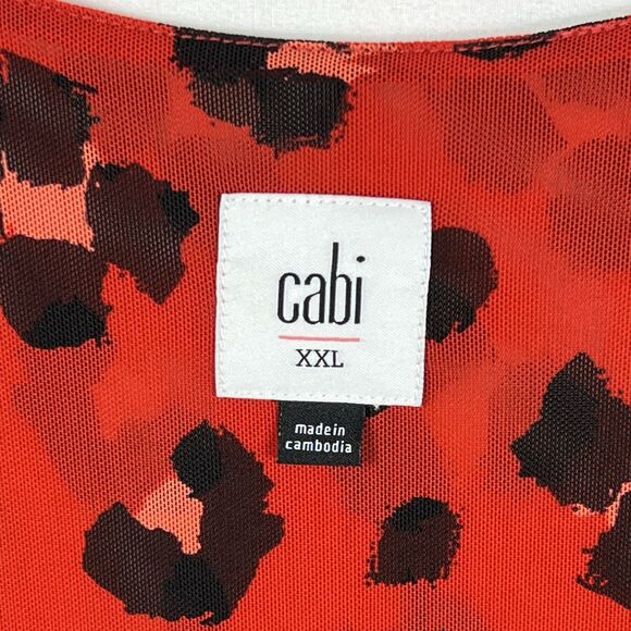 CAbi #5571 Vivian Siren Red Leopard Animal Print Long Sleeve Wrap Midi Dress XXL - Picture 9 of 12